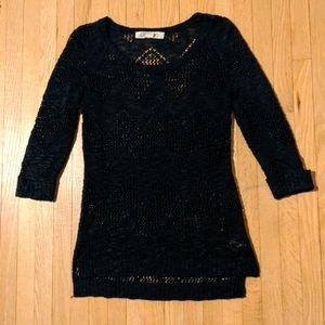 Navy blue knit sweater